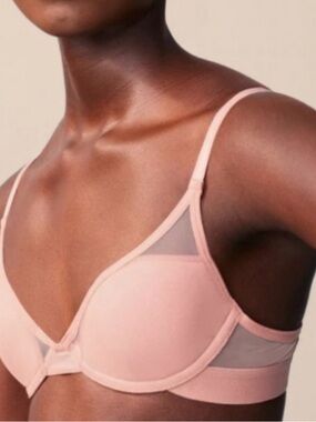 Pepper Classic Mesh All You Bra Light Pink Sienna Rose Padded Underwire Size 36A